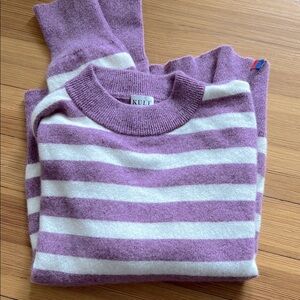 Kule Purple and White Striped Sweater